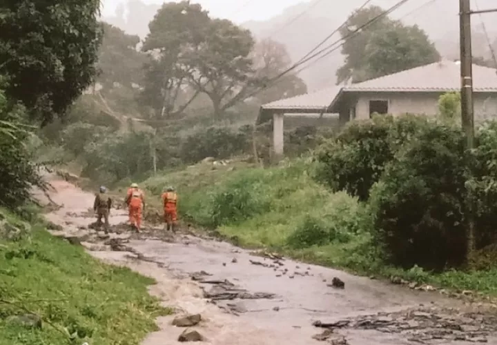 Foto captada por personal del Sinaproc sobre la situación en Tierras Altas. Foto: Cortesía Sinaproc