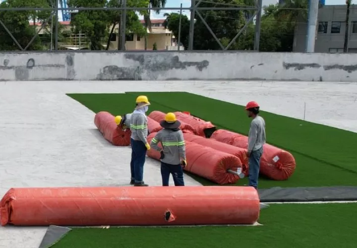 Trabajos en el Mariano Bula. Foto: Pandeportes
