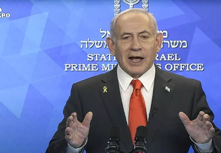 El primer ministro israelí, Benjamín Netanyahu, compareció este sábado. Foto: EFE