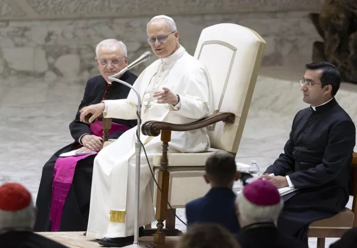 El papa Leon XIV durante el jubileo de este sábado 18 de octubre en el Vaticano. EFE