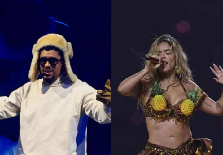 Bad Bunny y Karol G. Fotos: EFE / Thais Llorca / Isaac Fontana