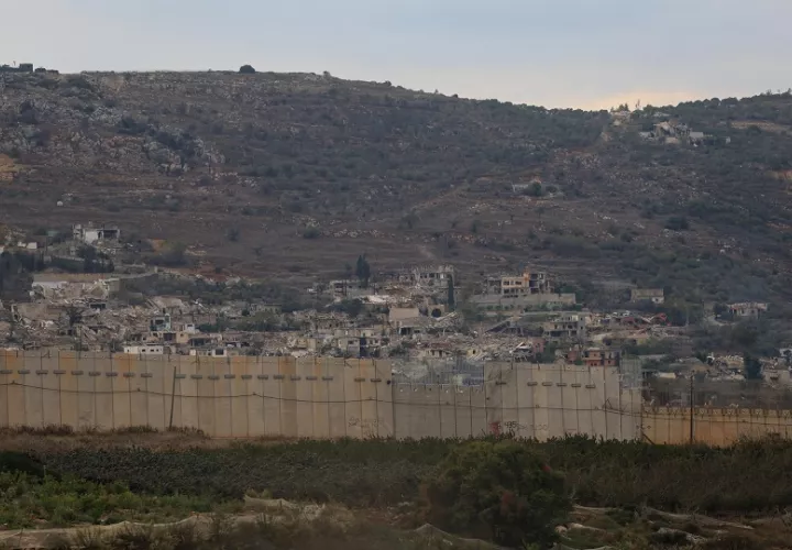 Frontera entre el Líbano e Israel, tomada desde la localidad israelí de Metula.  Foto: EFE