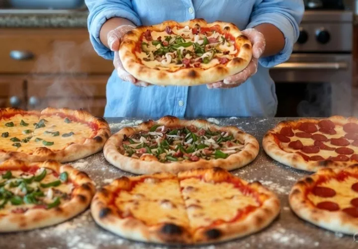 La mujer decía que tenía la capacidad de multiplicar el tamaño de las pizzas. Foto: Grok