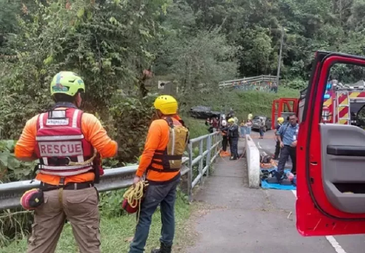 El joven ahogado residia en Bugaba, Foto. Cuerpo de Bomberos