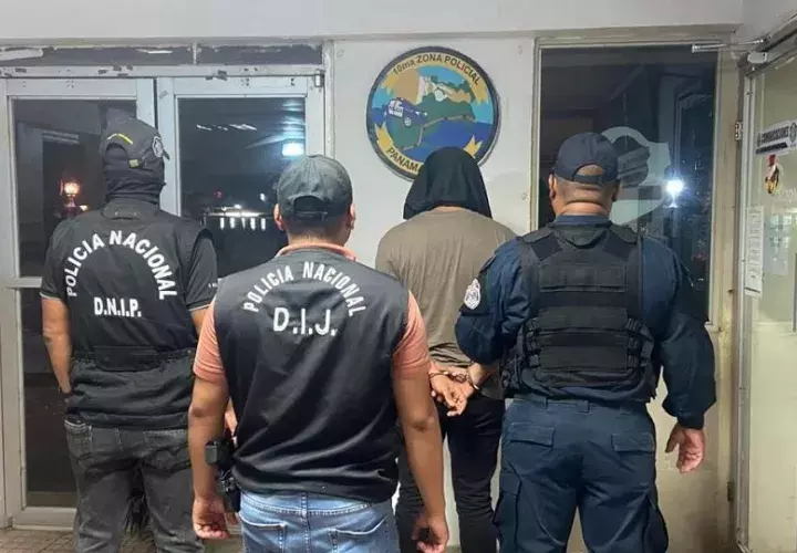 Se informó que este ciudadano será presentado este lunes ante un juez de garantías en el Sistema Penal Acusatorio de Panamá Oeste. Foto. Policía Nacional