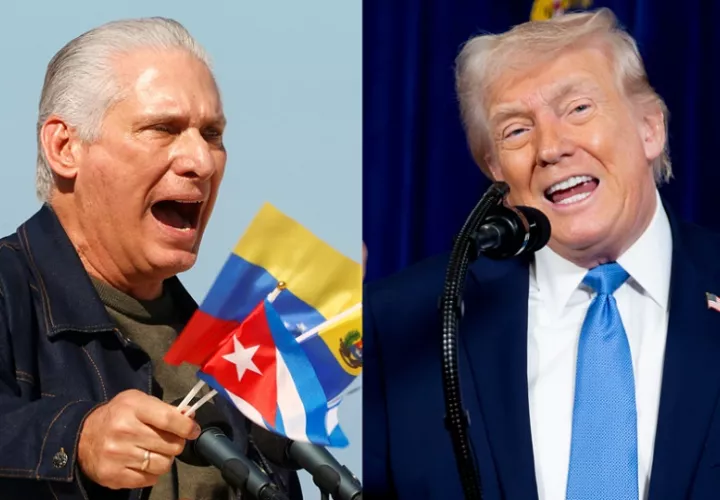 Combo de fotografías de archivo que muestra al presidente de Cuba, Miguel Díaz-Canel (i) y a su homólogo de Estados Unidos, Donald Trump. EFE