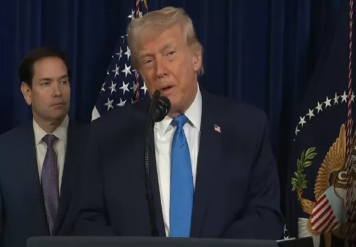 Donald Trump durante la conferencia de prensa. 