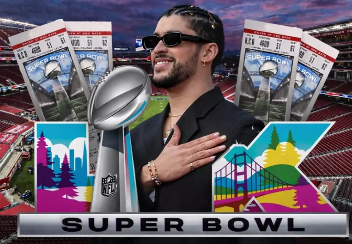 Bad Bunny en el Super Bowl. Foto: https://chatgpt.com/