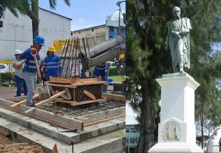 Esta estatua fue un regalo del gobierno de Venezuela a la ciudad de Colón, en 1951. Foto: Diómedes Sánchez S