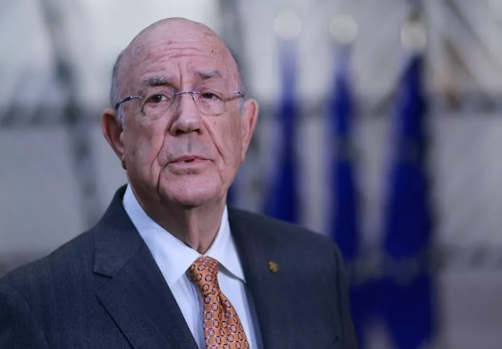 El ministro de Finanzas chipriota y presidente del ECOFIN, Makis Keravnos Sarmento, a su llegada a la reunión del Consejo de Asuntos Económicos y Financieros de la UE (ECOFIN) en Bruselas. EFE/EPA/OLIVIER HOSLET
