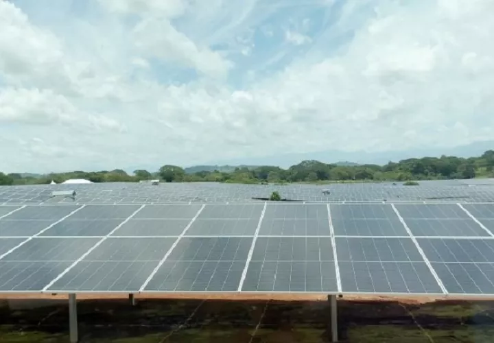 Paneles solares instalados en terrenos de la Facultad de Ciencias Agropecuarias de la Universidad de Panamá, en Chiriquí. Foto: Cortesía