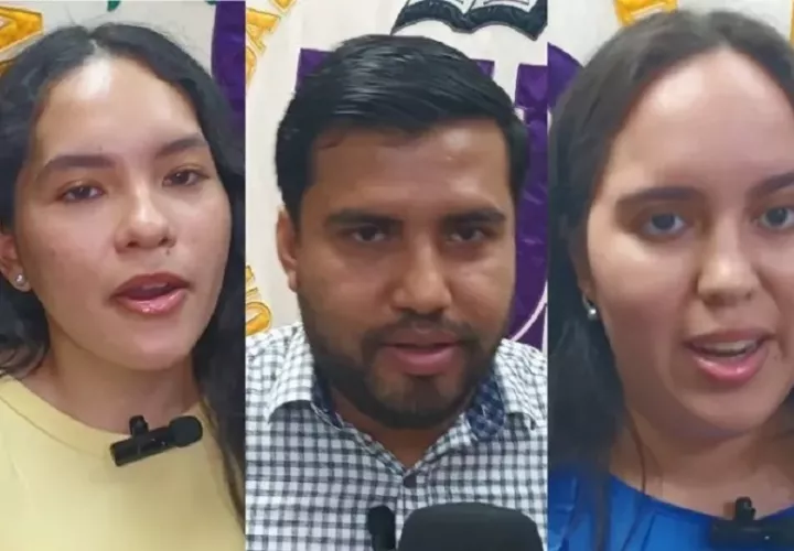 Los estudiantes María Tejedor, Andrea Girón y Joseth Bozzo, dispuestos a dar lo mejor en las competencias que se desarrollarán en Estados Unidos. Foto. Melquiades Vásques