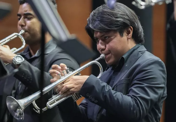 La apertura oficial del concierto estuvo a cargo del Ensamble de Trompetas de Panamá. Cortesía