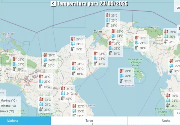Temperaturas que se esperan para el sábado en horas de la mañana. Foto: Cortesía