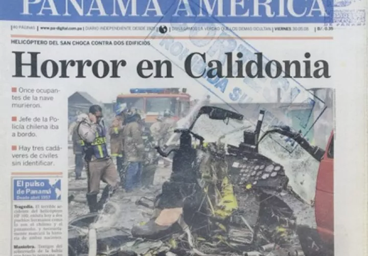 Portada con información del accidente. Foto: PA