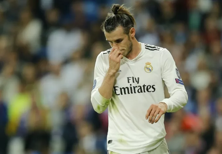 Gareth Bale realiza unos gestos, al final del partido ante el Viktoria Plzen. /Foto AP 