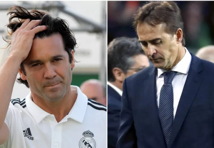Santiago Solari  (izq.) fue jugador del Real Madrid de los galácticos y ahora le toca dirigir al primer equipo tras la salida de Lopetegui.