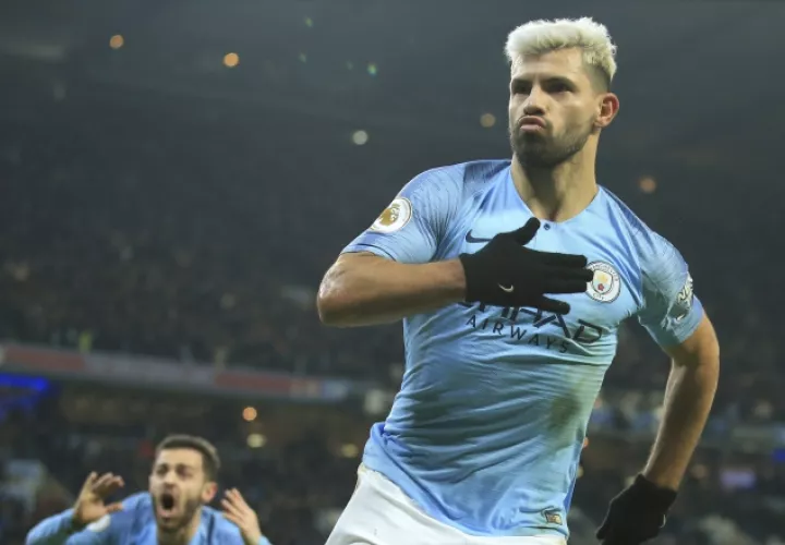 Agüero celebra su gol. /Foto AP