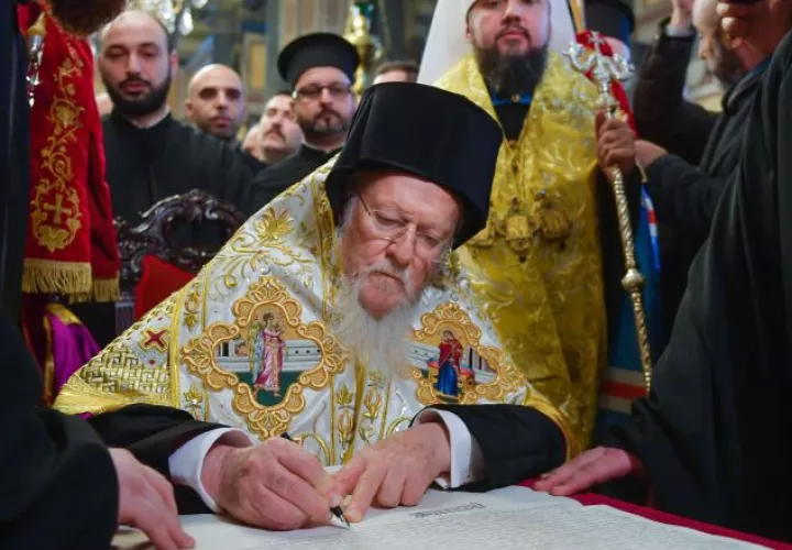 El patriarca ecuménico de Constantinopla presidió el acto. EFE