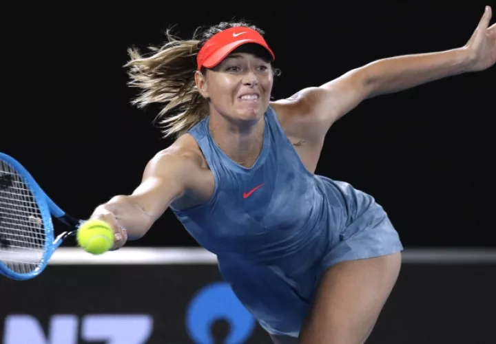 Sharapova durante su partido contra Wozniacki. AP