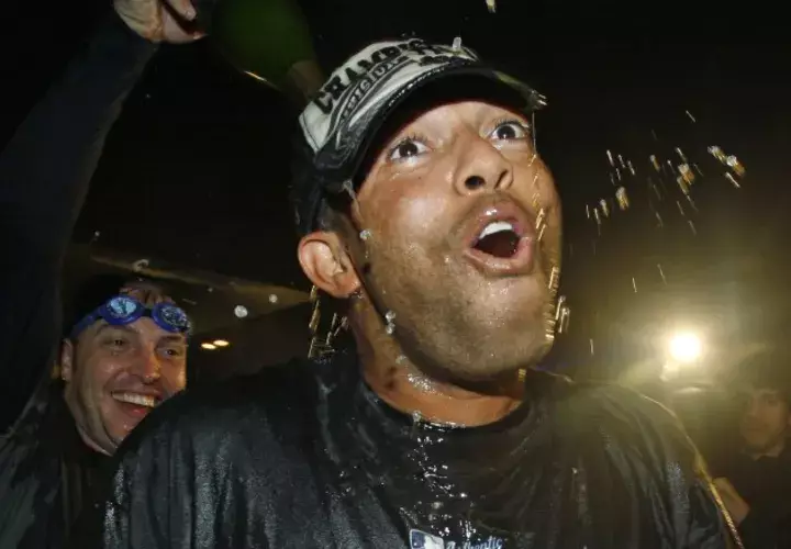 Mariano Rivera en una celebración de Serie Mundial. AP
