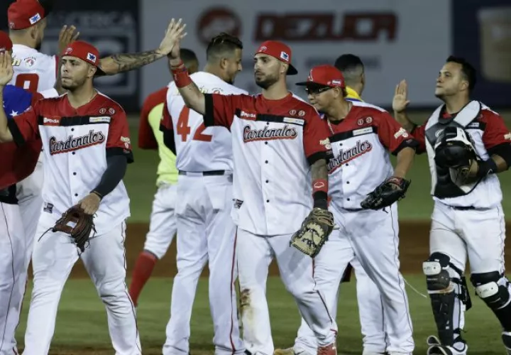 Cardenales de Lara festejan. AP
