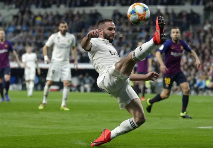 Dani Carvajal de Real Madrid en el partido que disputó contra Barcelona. AP
