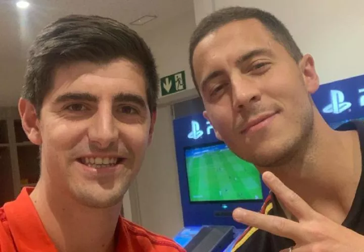 Hazard y Courtois son amigos. Instagram