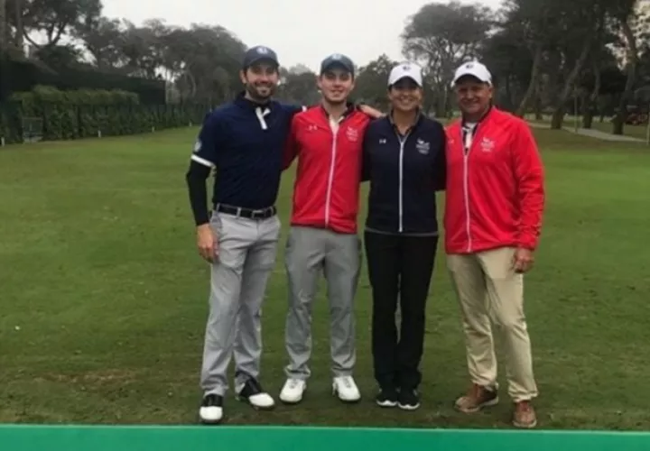 Los golfistas panameños en una práctica previa. Cortesía