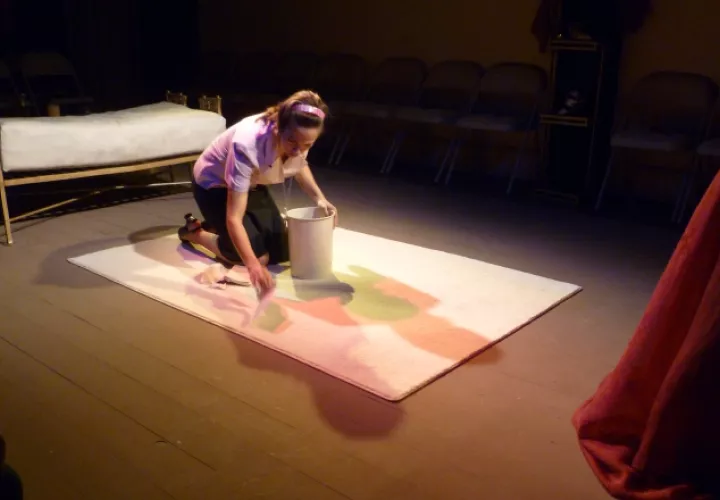 Maritza Vernaza en 'Zapatos', de Teatro Carilimpia en Los Del Patio. Ahora es parte del elenco de 'Príncipe Azul o Viejo verde", en cartelera en Teatro ABA. Foto: Panamá América.