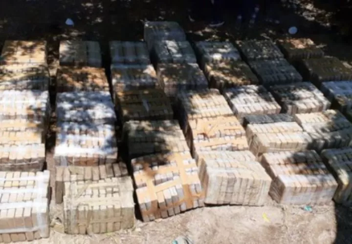 Los sacos con droga habían sido escondidos dentro de un camión para despistar a las autoridades. Foto: Panamá América.