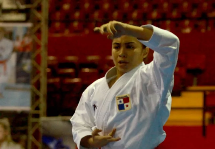 Ana Gabriela Ehrman durante el Panamá Open de Karate. Foto Anayansi Gamez