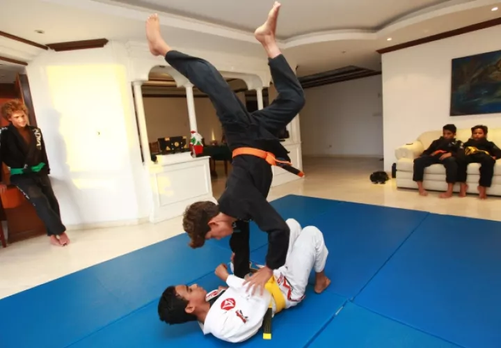 Sebastián durante un entrenamiento en su casa. Fotos Anayansi Gamez