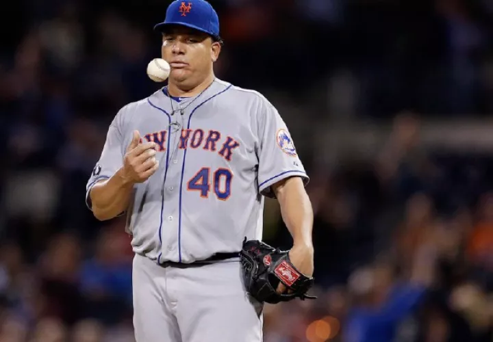 Bartolo Colón cuando jugaba con los Mets.
