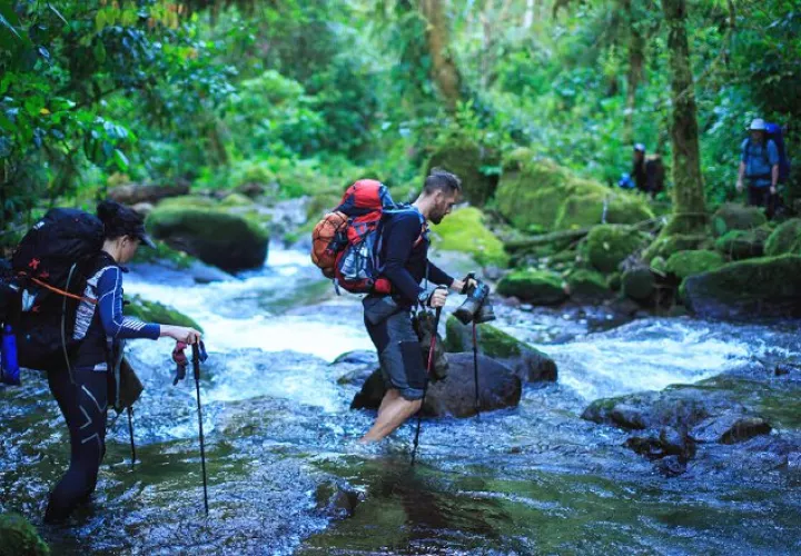 Los ríos y quebradas forman parte del paisaje natural que se encuentra entre las Tierras Altas chiricanas y la provincia de Bocas del Toro. Durante años, nativos y campesinos han explorado esta jungla. Cortesía RatRace