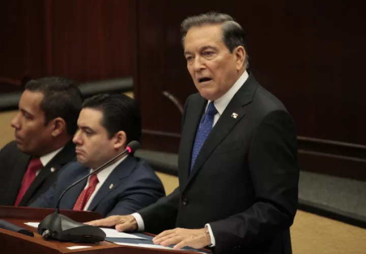 El mandatario Laurentino Cortizo inició su discurso, con un informe de la situación en que encontró Panamá, al asumir el cargo. Foto: Víctor Arosemena