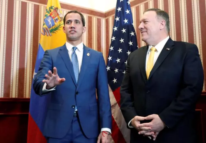 Juan Guaidó se reunió con el secretario de Estado de Estados Unidos, Mike Pompeo. EFE
