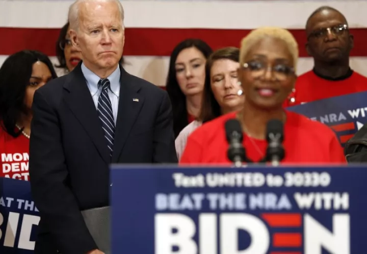 El candidato a la presidencia Joe Biden durante la campaña en Columbus, Ohio. FOTO/AP