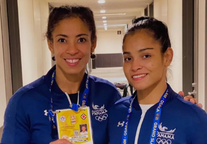 Miryam Roper (izq.) y Kristine Jiménez de judo. Foto:COP