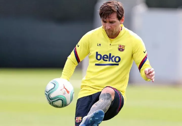 Messi en los entrenamientos con el Barcelona