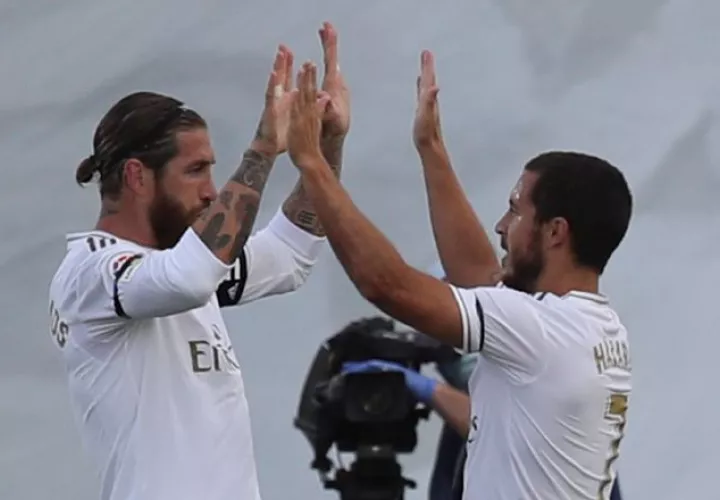 Sergio Ramos marcó el segundo tanto blanco. EFE