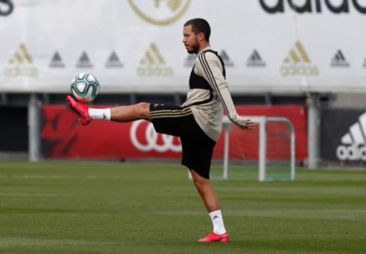 Eden Hazard en los entrenamientos. Foto:Twitter