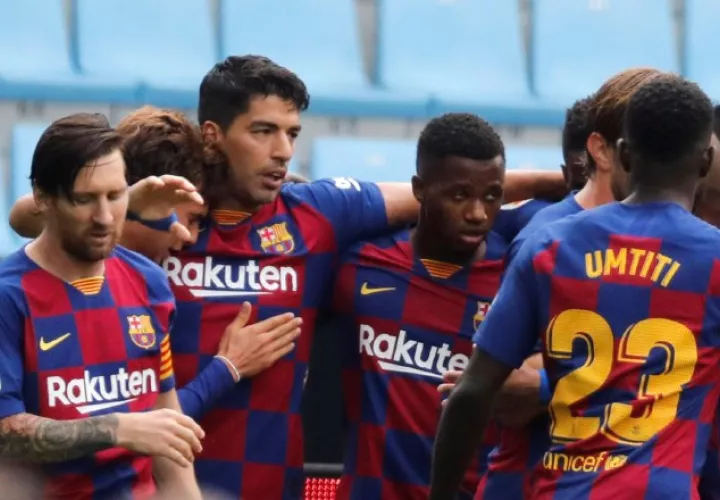 Jugadores del equipo del Barcelona. Foto:EFE