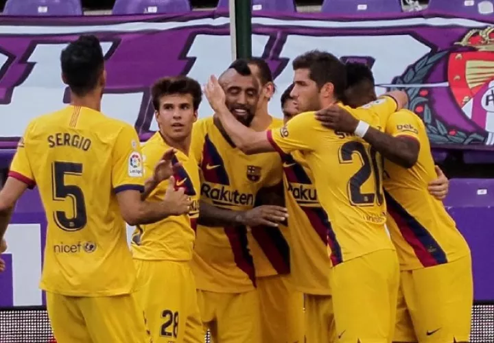 Jugadores del Barcelona Foto:EFE