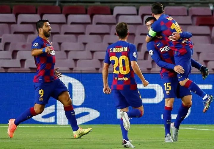 Jugadores del Barcelona de España-. Foto:EFE