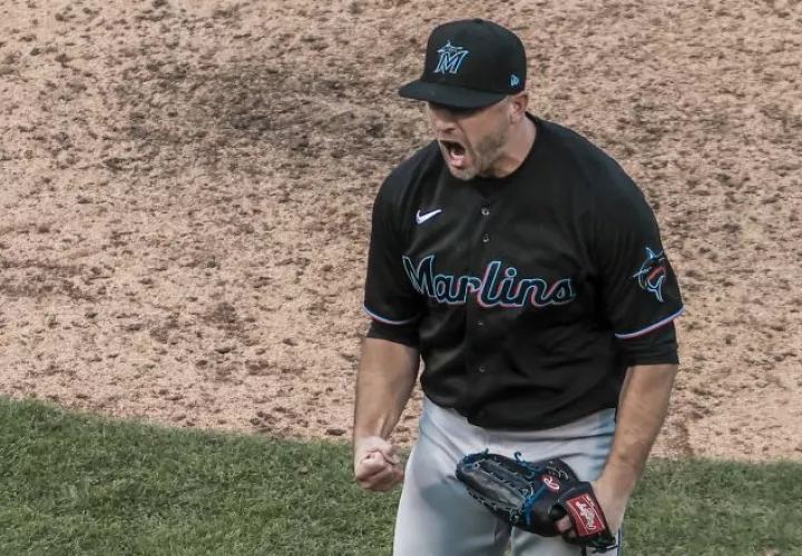  El cerrador Brandon Kintzler de los Marlins. Foto:EFE