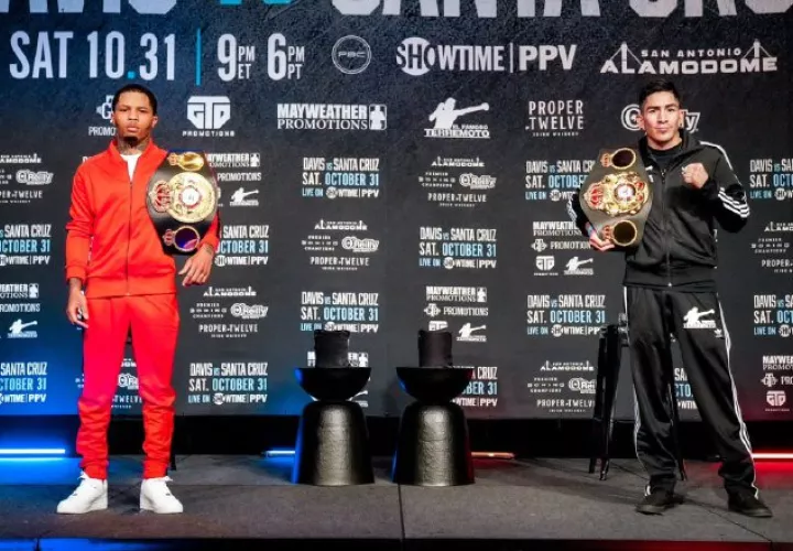 Gervonta Davis (izq.) y Leo Santa Cruz . Foto: @Gervonta