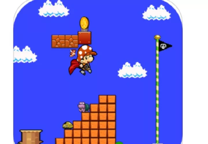 Super Bros World, es un juego móvil de aventura en la selva.  Internet