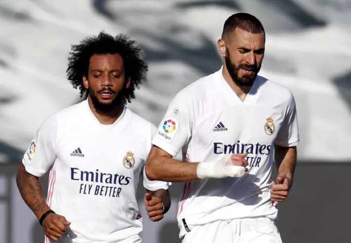 Marcelo y Benzema Foto:EFE