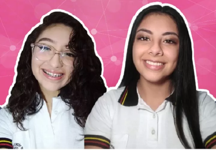 Dos integrantes del grupo ganador.  Cortesía